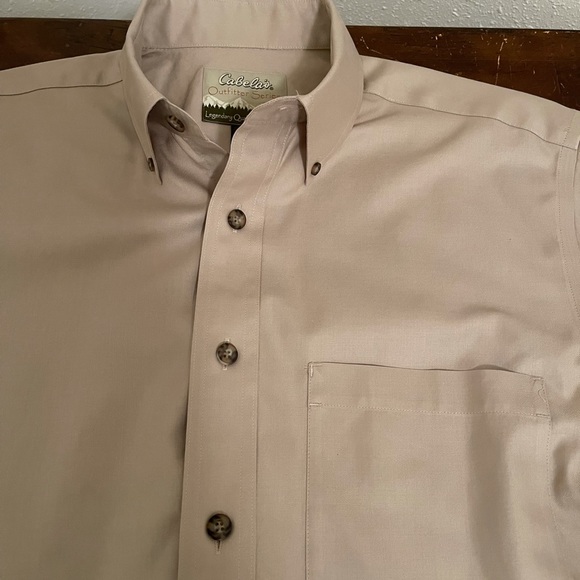 Cabela's Outfitter Series Men's M Khaki Short Sleeve Button Up Shirt New No Tags - Picture 4 of 11